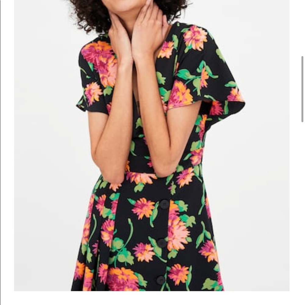 Zara printed floral mini dress - Picture 5 of 8